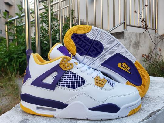 (image for) AIR JORDAN 4 White Purple Yellow Men's Shoes-57